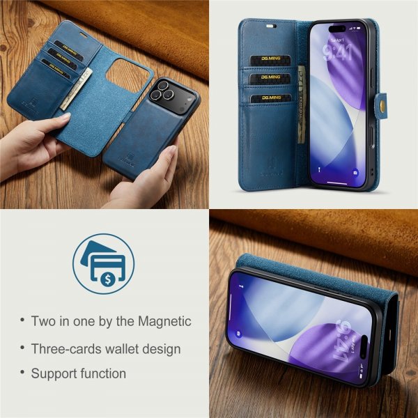 Dg.Ming iPhone 17 Pro Etui med Aftagelig Skal Blå
