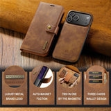Dg.Ming iPhone 17 Pro Etui med Aftageligt Cover Brun