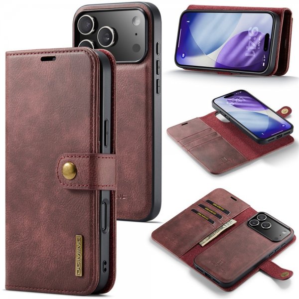 Dg.Ming iPhone 17 Pro Etui med Aftageligt Cover Rød