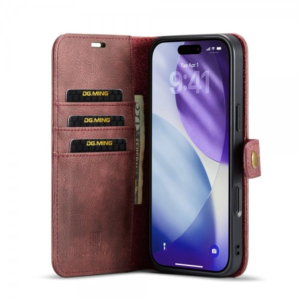 Dg.Ming iPhone 17 Pro Etui med Aftageligt Cover Rød
