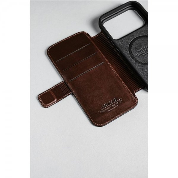 Nomad iPhone 17 Pro Etui Modern Læder Folio Horween Rustic Brown