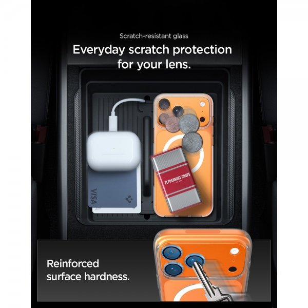 Spigen iPhone 17 Pro Kamerabeskyttelsesglas.tR EZ Fit Optik Pro XL Orange