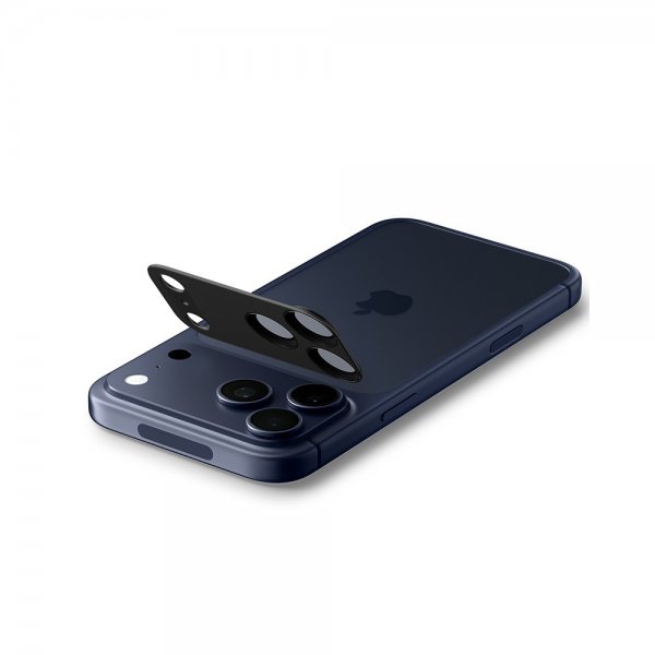 Spigen iPhone 17 Pro Kamerabeskyttelsesglas.tR EZ Fit Optik Pro XL Sort