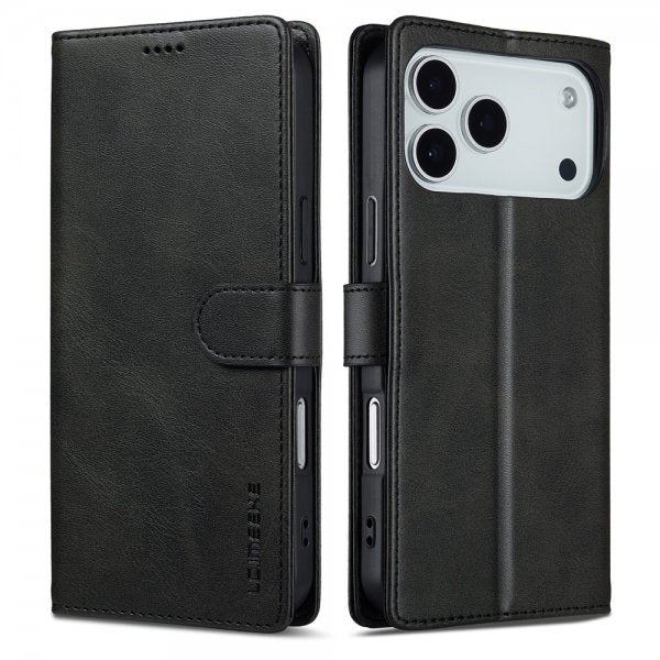 Lc.Imeeke iPhone 17 Pro Max Cover med Kortlomme Standerfunktion Sort