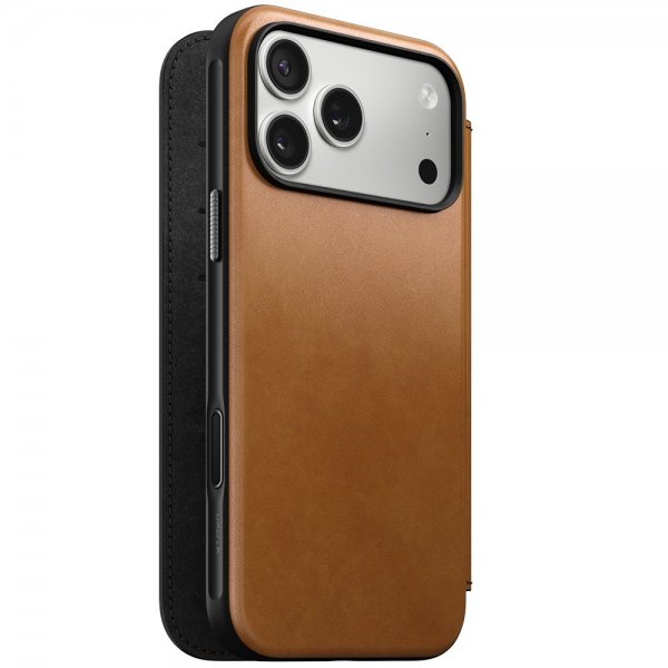 Nomad iPhone 17 Pro Max Cover Modern Leather Folio English Tan