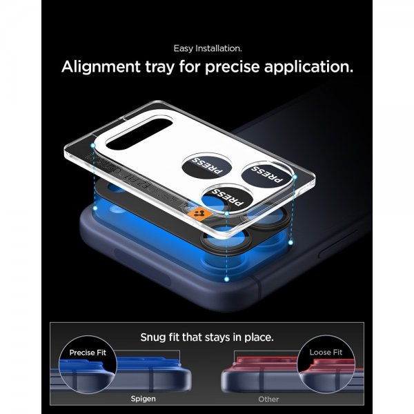Spigen iPhone 17 Pro Max Kamerabeskytter Glas.tR EZ Fit Optik Pro XL Sort