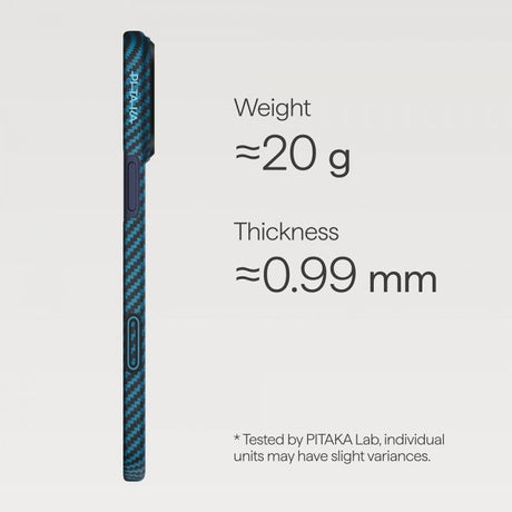 Pitaka iPhone 17 Pro Max Cover Edge Black/Blue Twill