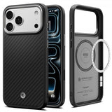 Spigen iPhone 17 Pro Max Cover Enzo Aramid T MagFit Sort Sølv