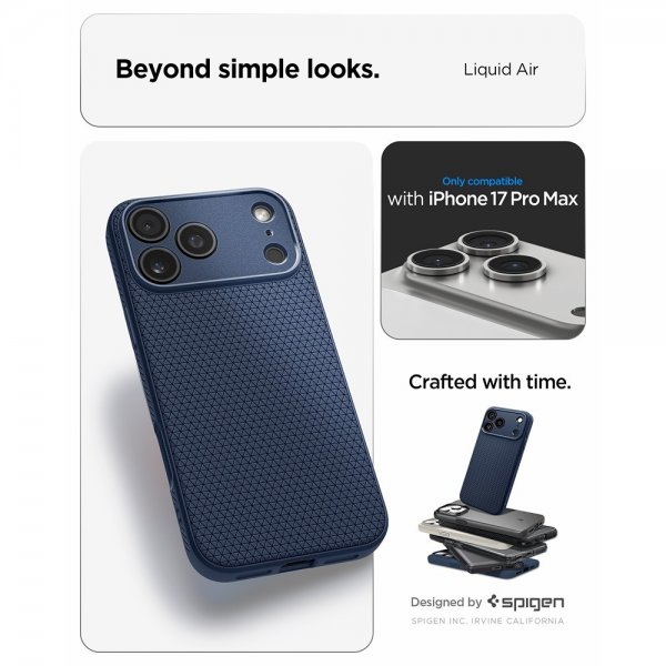 Spigen iPhone 17 Pro Max Cover Liquid Air Navy Blue