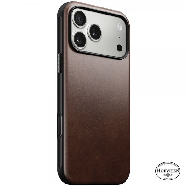 Nomad iPhone 17 Pro Max Cover Modern Leather Case Horween Rustic Brown