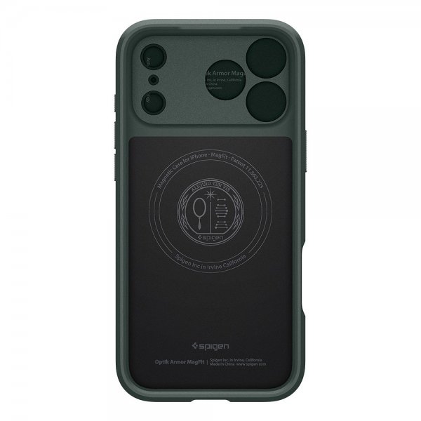 Spigen iPhone 17 Pro Max Cover Optik Armor MagFit Abyss Green