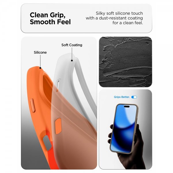 Spigen iPhone 17 Pro Max Cover Silicone Fit MagFit Cosmic Orange