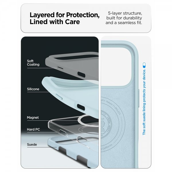 Spigen iPhone 17 Pro Max Cover Silicone Fit MagFit Mute Blue
