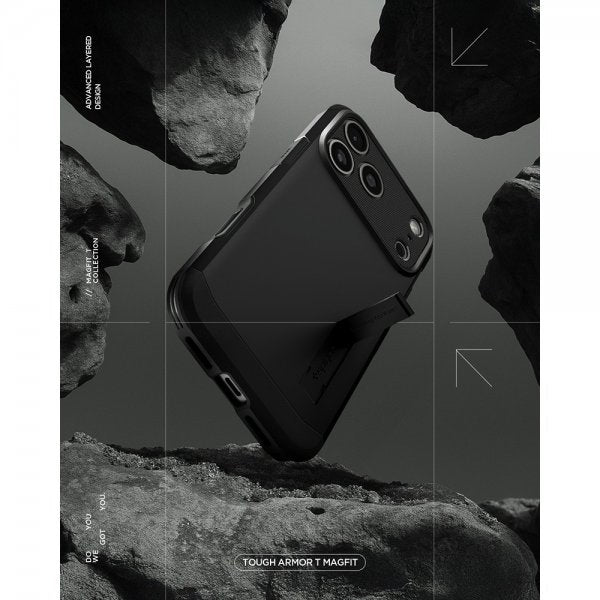 Spigen iPhone 17 Pro Max Cover Tough Armor T MagFit Sort
