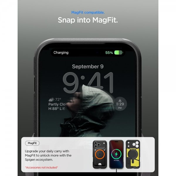 Spigen iPhone 17 Pro Max Cover Tough Armor T MagFit Sort