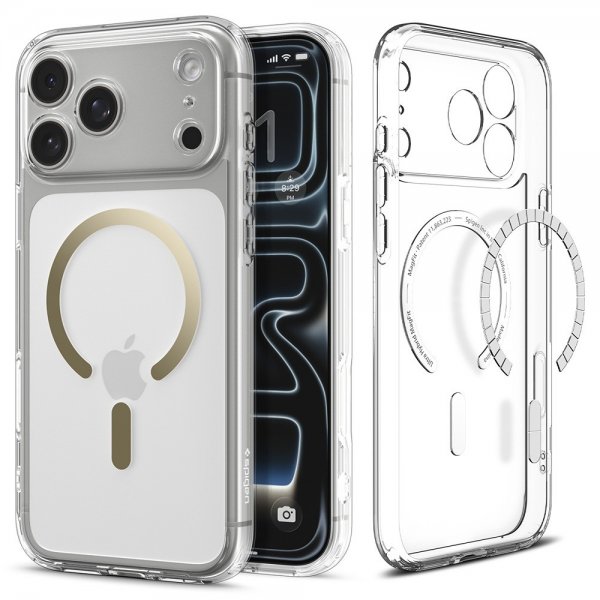 Spigen iPhone 17 Pro Max Cover Ultra Hybrid MagFit Clear Gold