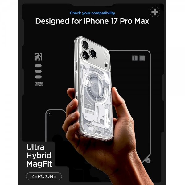 Spigen iPhone 17 Pro Max Cover Ultra Hybrid Zero One MagFit Hvid