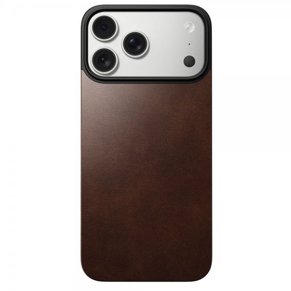 Nomad iPhone 17 Pro Max Skin Mag Læder Bagside Rustic Brown