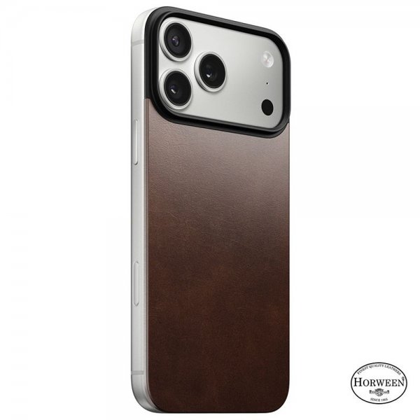 Nomad iPhone 17 Pro Max Skin Mag Læder Bagside Rustic Brown