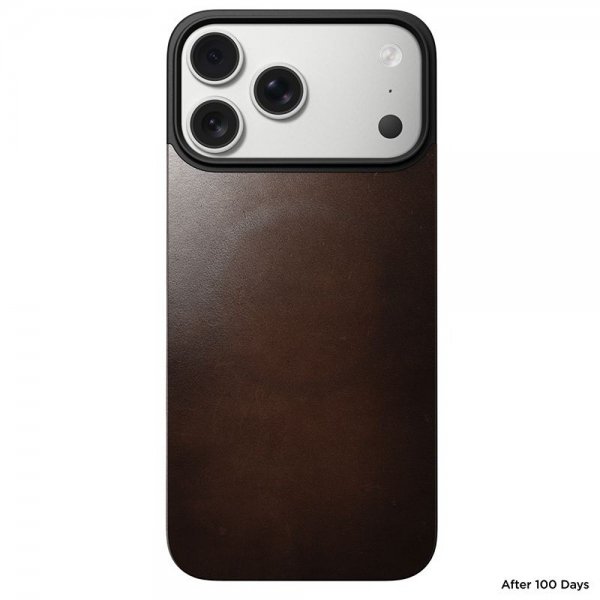 Nomad iPhone 17 Pro Max Skin Mag Læder Bagside Rustic Brown