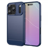 iPhone 17 Pro Cover Børstet Kulfibertekstur Blå