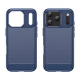 iPhone 17 Pro Cover Børstet Kulfibertekstur Blå