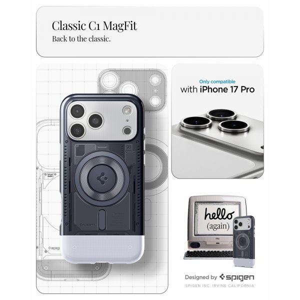 Spigen iPhone 17 Pro Cover Classic C1 MagFit Graphite