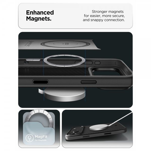 Spigen iPhone 17 Pro Cover Enzo Aramid T MagFit Sort
