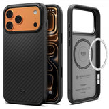 Spigen iPhone 17 Pro Cover Enzo Aramid T MagFit Sort