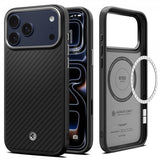 Spigen iPhone 17 Pro Cover Enzo Aramid T MagFit Sort Sølv