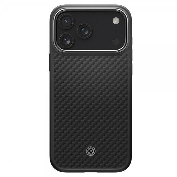 Spigen iPhone 17 Pro Cover Enzo Aramid T MagFit Sort Sølv