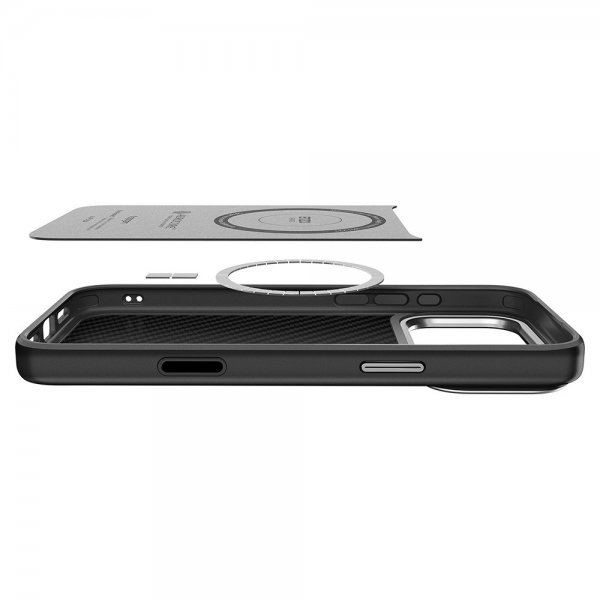 Spigen iPhone 17 Pro Cover Enzo Aramid T MagFit Sort Sølv
