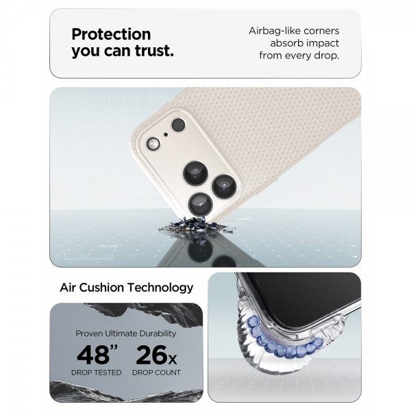 Spigen iPhone 17 Pro Cover Liquid Air Natural Titanium