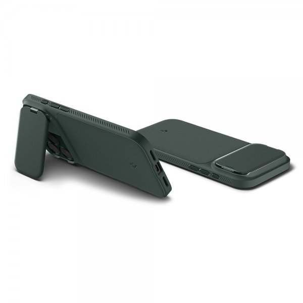 Spigen iPhone 17 Pro Cover Optik Armor MagFit Abyss Green