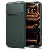 Spigen iPhone 17 Pro Cover Optik Armor MagFit Abyss Green