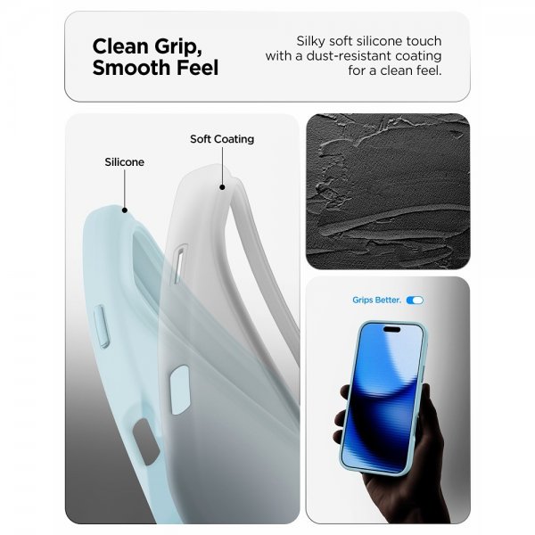Spigen iPhone 17 Pro Cover Silicone Fit MagFit Mute Blue