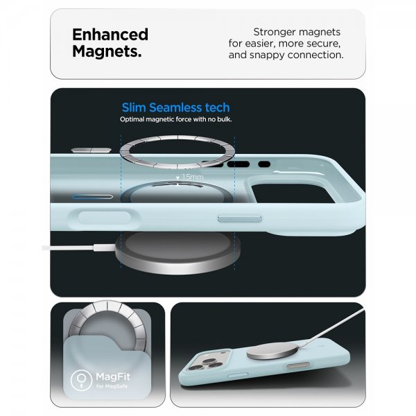 Spigen iPhone 17 Pro Cover Silicone Fit MagFit Mute Blue