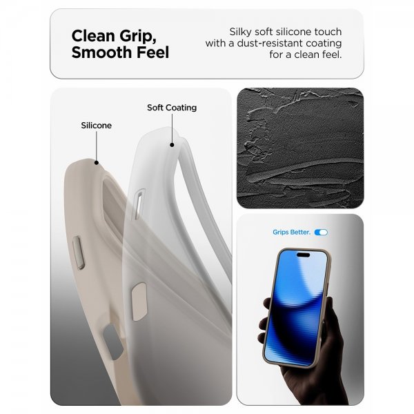 Spigen iPhone 17 Pro Cover Silicone Fit MagFit Stone