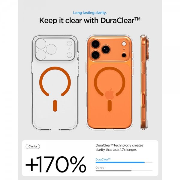 Spigen iPhone 17 Pro Cover Ultra Hybrid MagFit Clear Orange