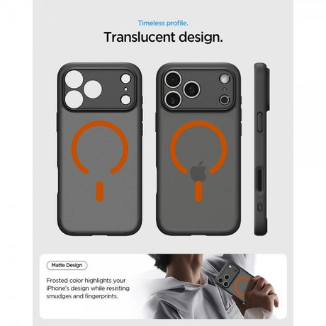 Spigen iPhone 17 Pro Cover Ultra Hybrid MagFit Frost Black Orange