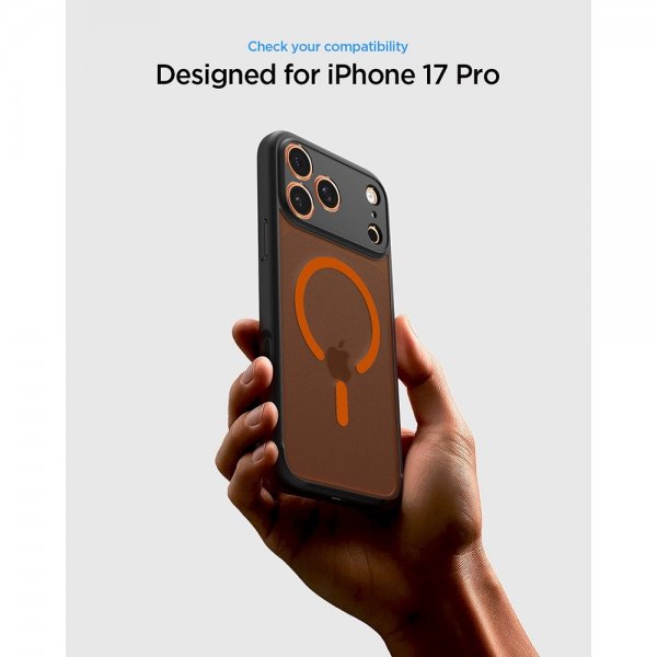 Spigen iPhone 17 Pro Cover Ultra Hybrid MagFit Frost Black Orange