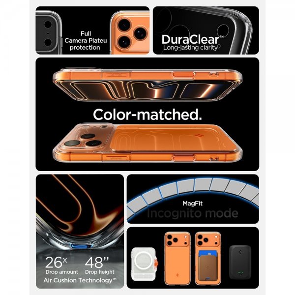 Spigen iPhone 17 Pro Cover Ultra Hybrid T MagFit Glossy Orange