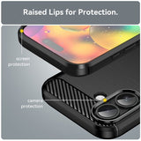 iPhone 17 Cover Børstet Kulfibertekstur Sort