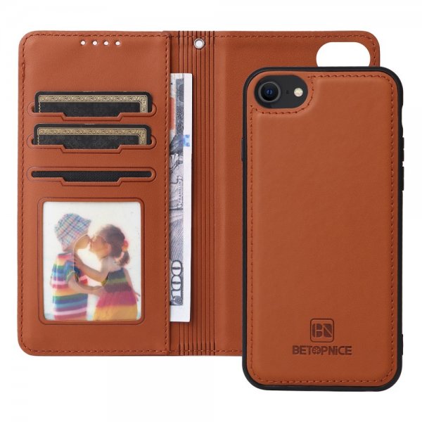 Betopnice iPhone 6/6S/7/8/SE Cover med Aftageligt Cover 005 Brun
