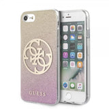 Guess iPhone 7/8/SE Cover Glitter Circle Rosaguld