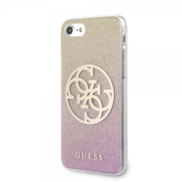 Guess iPhone 7/8/SE Cover Glitter Circle Rosaguld