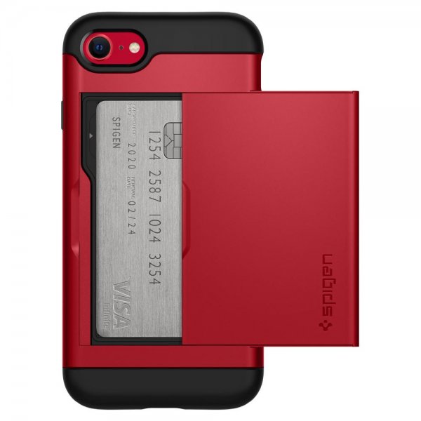 Spigen iPhone 7/8/SE Cover Slim Armor CS Rød