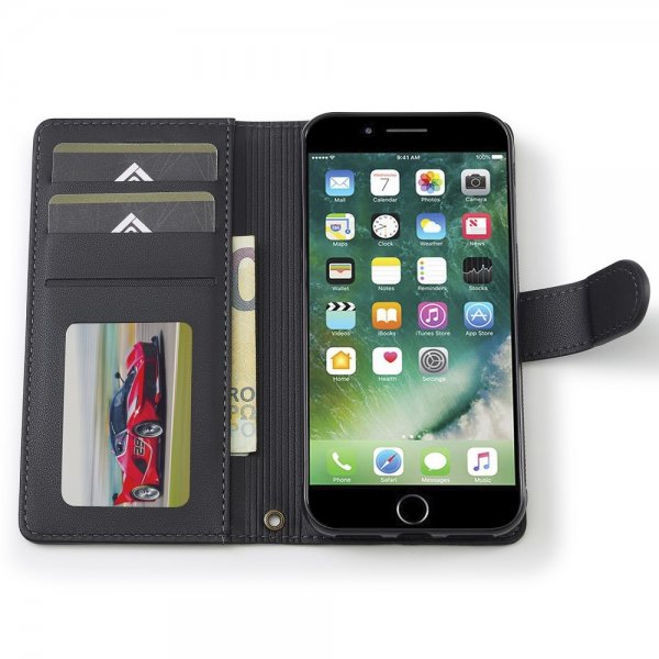 Lc.Imeeke iPhone 7/8/SE Cover med Aftageligt Cover L2 Series MagSafe Sort