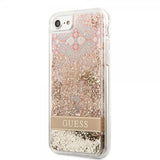 Guess iPhone 7/8/SE Cover Liquid Glitter Paisley Mønster Guld