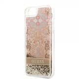 Guess iPhone 7/8/SE Cover Liquid Glitter Paisley Mønster Guld
